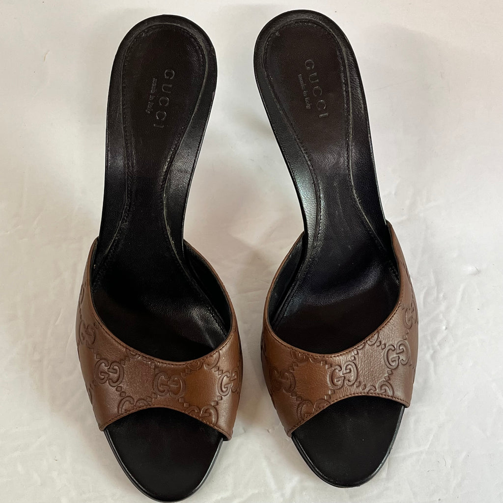 Gucci Aleppo Peep Toe Sandals Size 7 - Sandy's Savvy Chic Resale Boutique