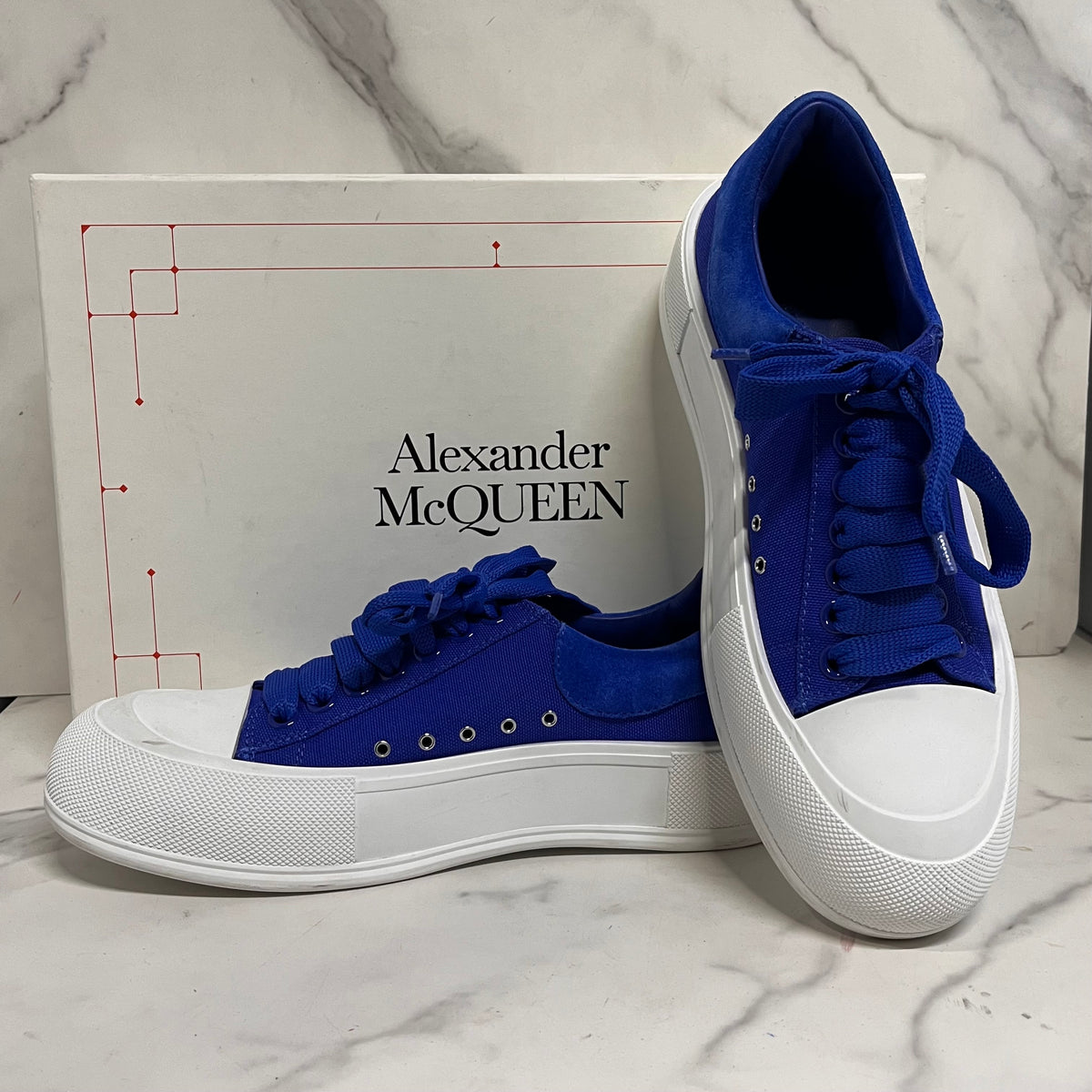 Mcqueen Navy Blue Suede Royal Blue Alexander Mcqueen Shoes Dark