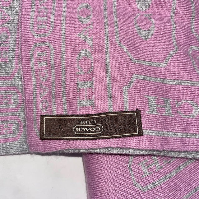 Coach Purple & Gray Wool Reversible Scarf - Sandy's Savvy Chic Resale Boutique