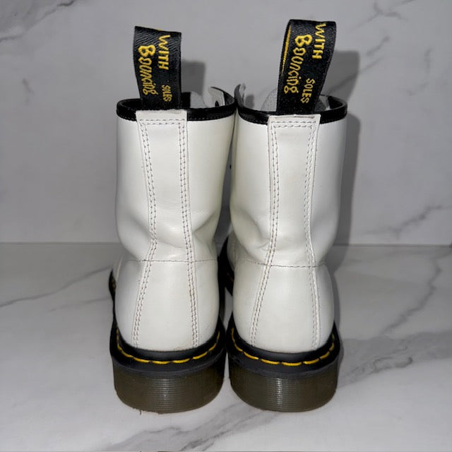Dr. Martens White Combat Boots, Size 8 - Sandy's Savvy Chic Resale Boutique