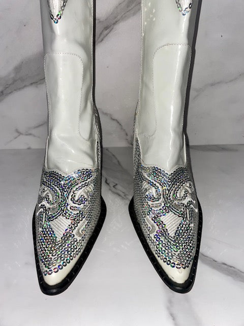 Helen & Heart Tall Sequins Bling Cowgirl Boots, size 9 - Sandy's Savvy Chic Resale Boutique
