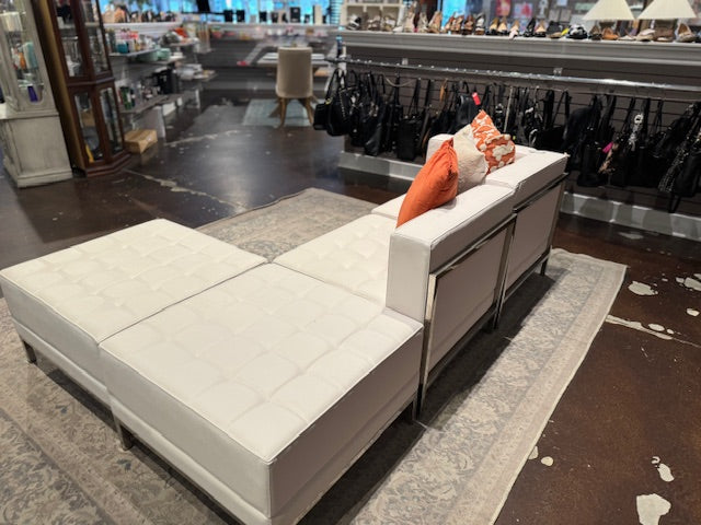 Hercules Imagination White Leather Couch - Sandy's Savvy Chic Resale Boutique