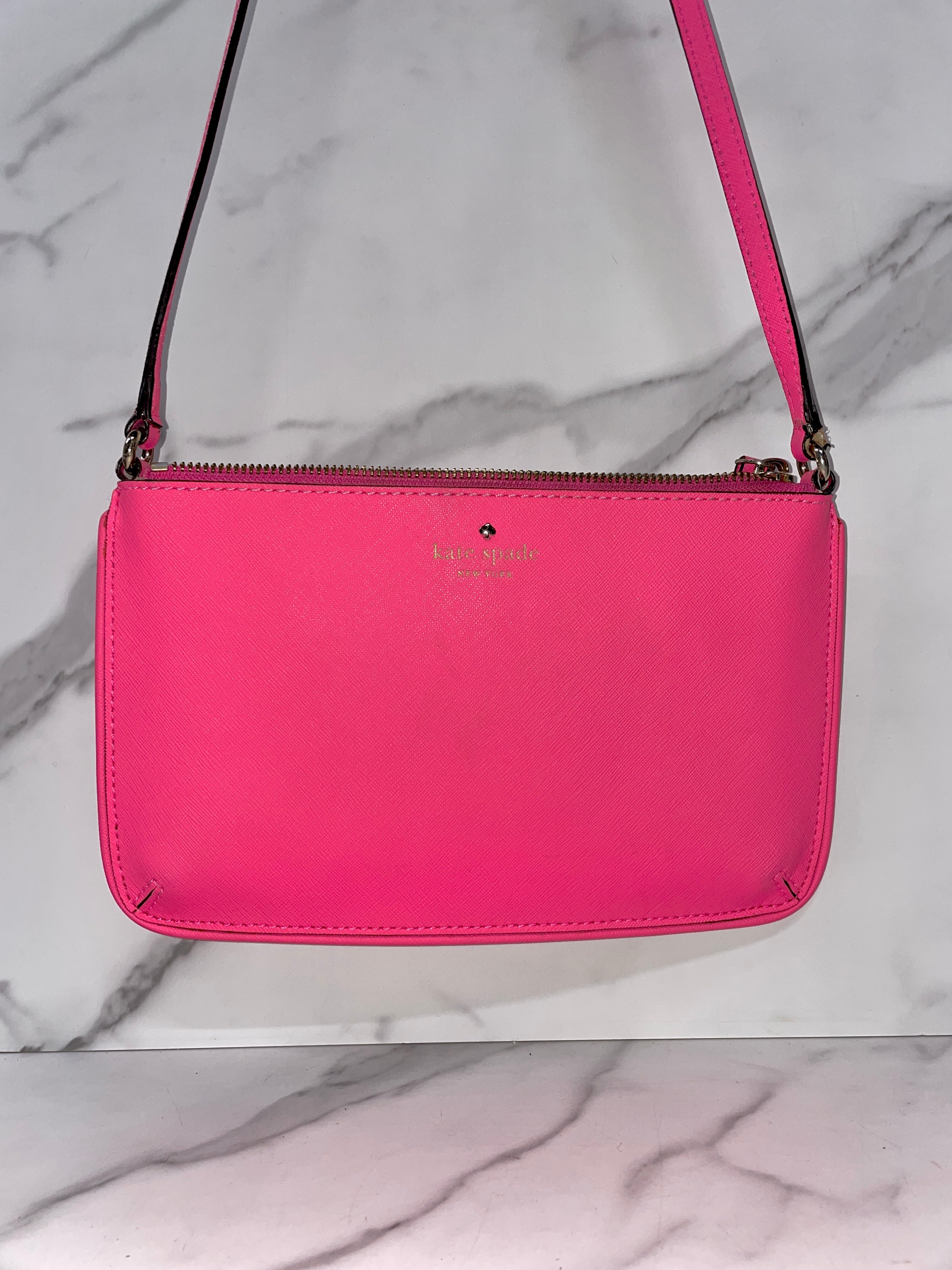 Kate Spade Pink Mikas Pond Janelle Leather Crossbody Bag