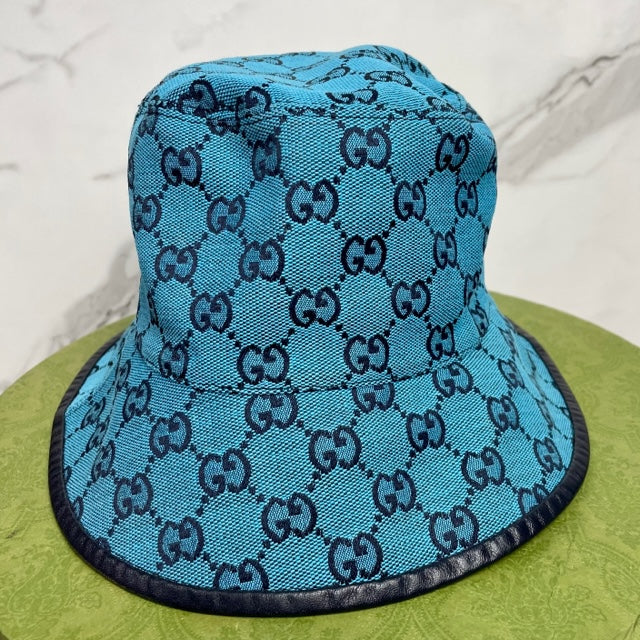 Gucci Canvas Limited Edition Blue Bucket Hat - Sandy's Savvy Chic Resale Boutique