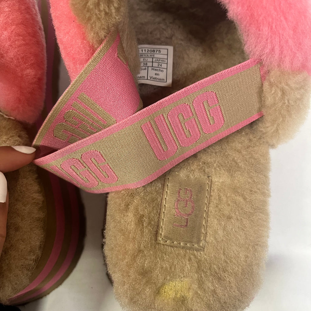 UGG Fluff Yeah Disco Stripe Shoe Size 7 - Sandy's Savvy Chic Resale Boutique