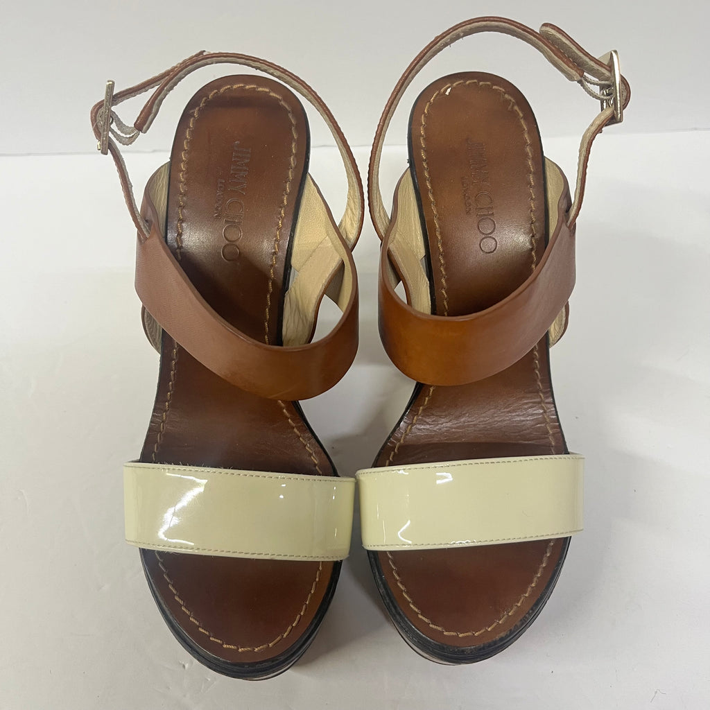 Jimmy Choo Tri Color Wood Wedges Size 5.5 - Sandy's Savvy Chic Resale Boutique