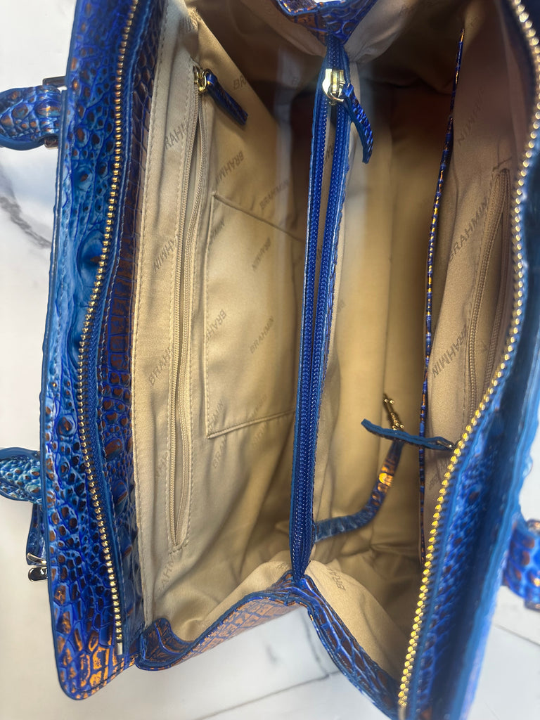 Brahmin Small Finley Azure Blue Satchel - Sandy's Savvy Chic Resale Boutique