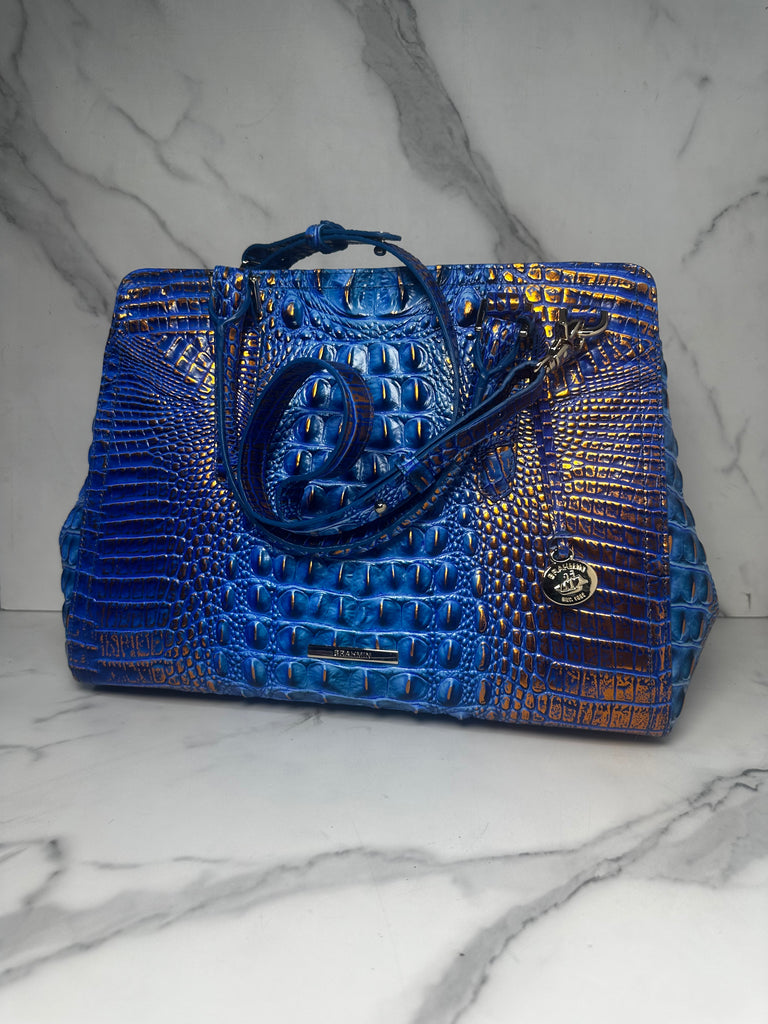Brahmin Small Finley Azure Blue Satchel - Sandy's Savvy Chic Resale Boutique