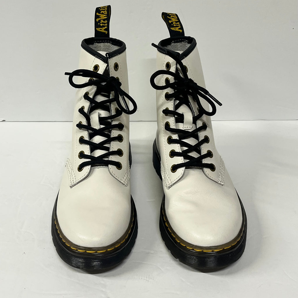 Dr Martens Zavala White Combat Boots Size 5 - Sandy's Savvy Chic Resale Boutique