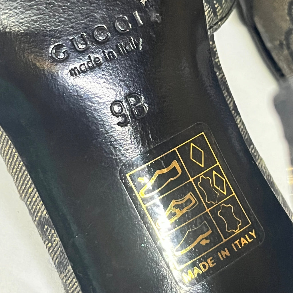 Gucci Horsebit Canvas Monogram Heels Size 9 - Sandy's Savvy Chic Resale Boutique