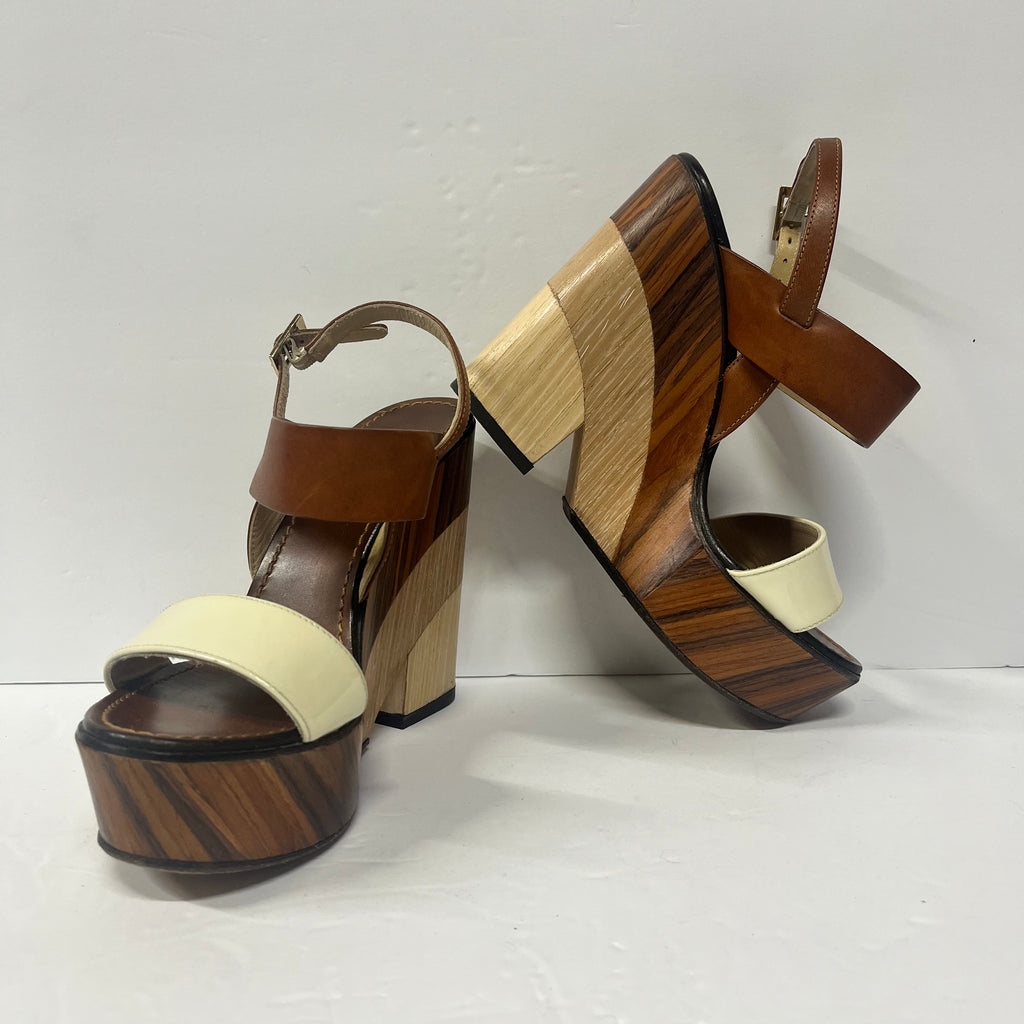 Jimmy Choo Tri Color Wood Wedges Size 5.5 - Sandy's Savvy Chic Resale Boutique