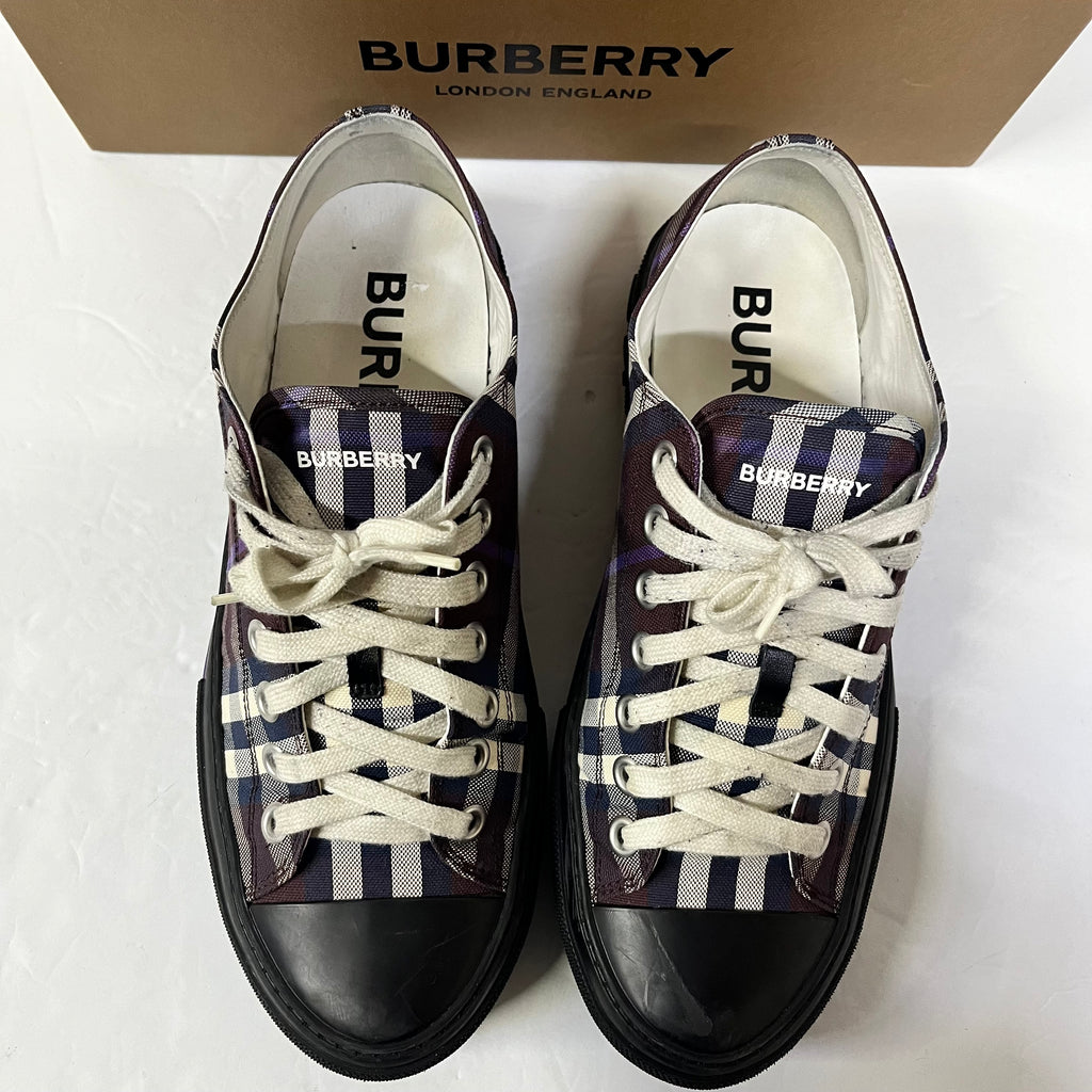 Burberry Check Cotton Low Men Sneaker Size 10 - Sandy's Savvy Chic Resale Boutique