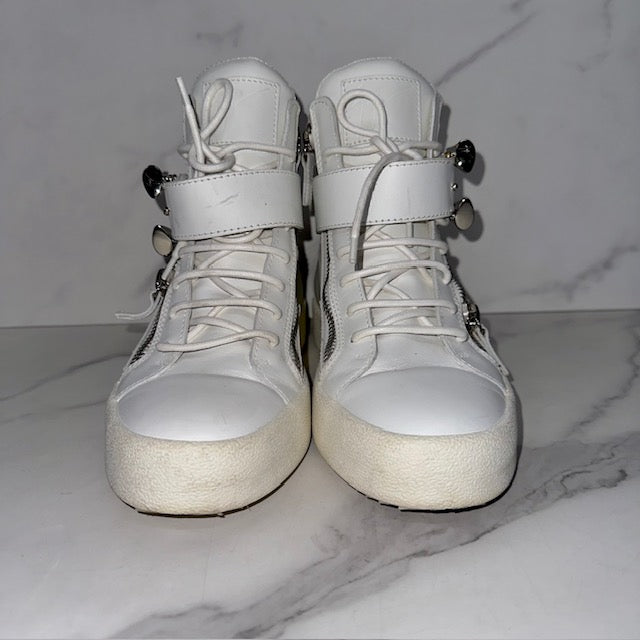 Giuseppe Zanotte White High-Top Sneakers, Size 9 - Sandy's Savvy Chic Resale Boutique