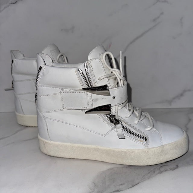 Giuseppe Zanotte White High-Top Sneakers, Size 9 - Sandy's Savvy Chic Resale Boutique
