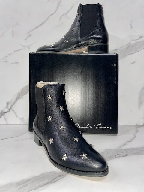 Paula Torres Miami Star Studded Chelsea Black Boots size 8 - Sandy's Savvy Chic Resale Boutique