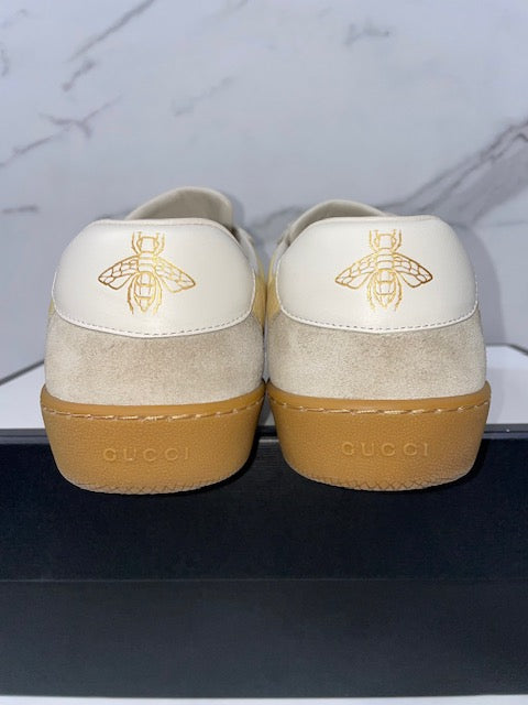 Gucci Web Leather & Suede Mens Sneakers, size 6.5 - Sandy's Savvy Chic Resale Boutique