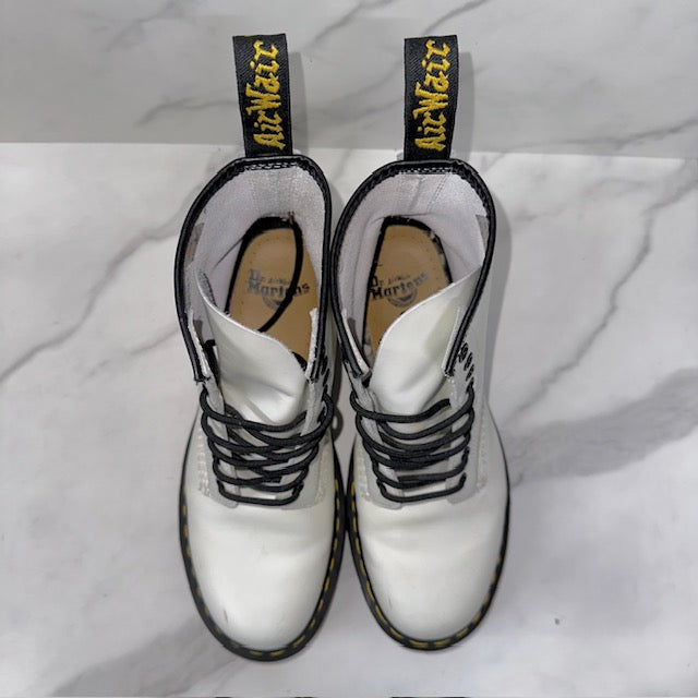 Dr. Martens White Combat Boots, Size 8 - Sandy's Savvy Chic Resale Boutique