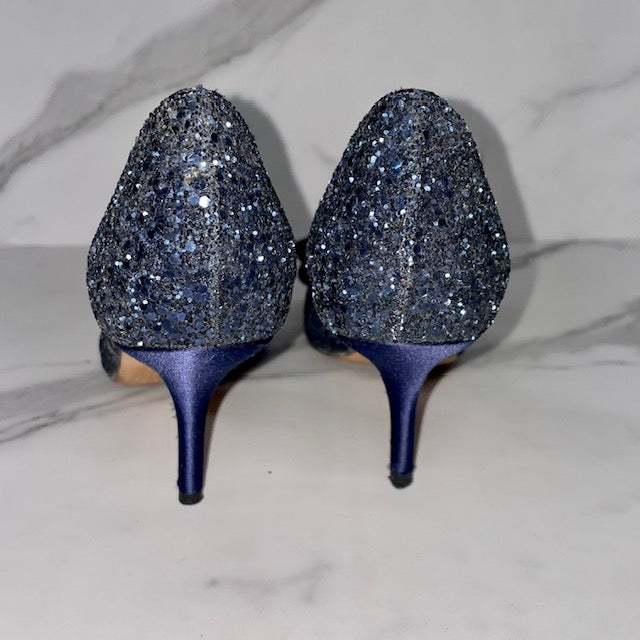 Navy Blue Glitter High Heels. Custom Made to Order in Multiple Heights. -  Etsy