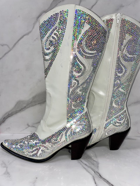 Helen & Heart Tall Sequins Bling Cowgirl Boots, size 9 - Sandy's Savvy Chic Resale Boutique
