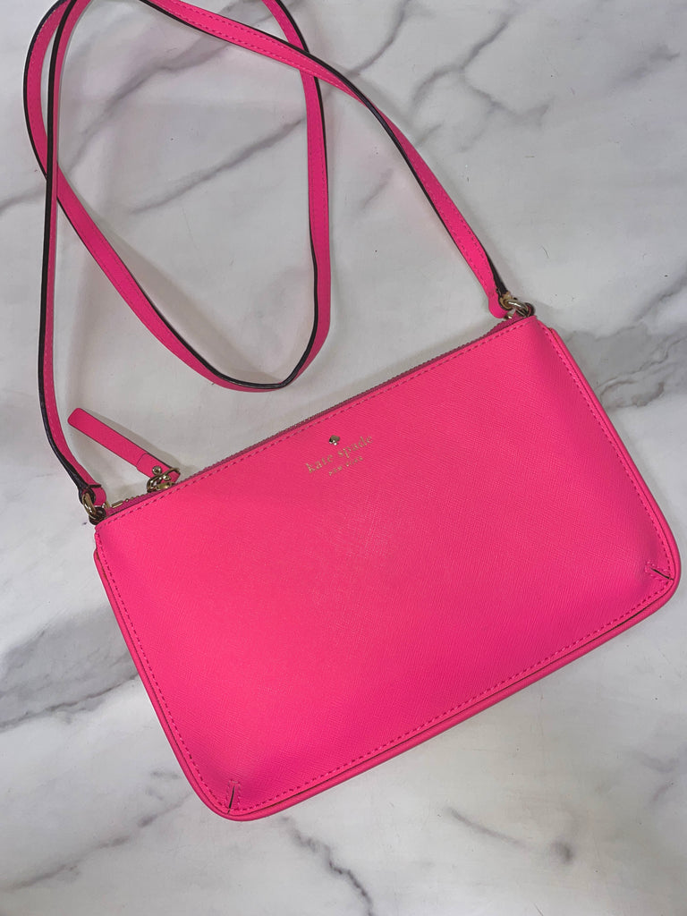 Kate Spade Pink Mikas Pond Janelle Leather Crossbody Bag - Sandy's Savvy Chic Resale Boutique