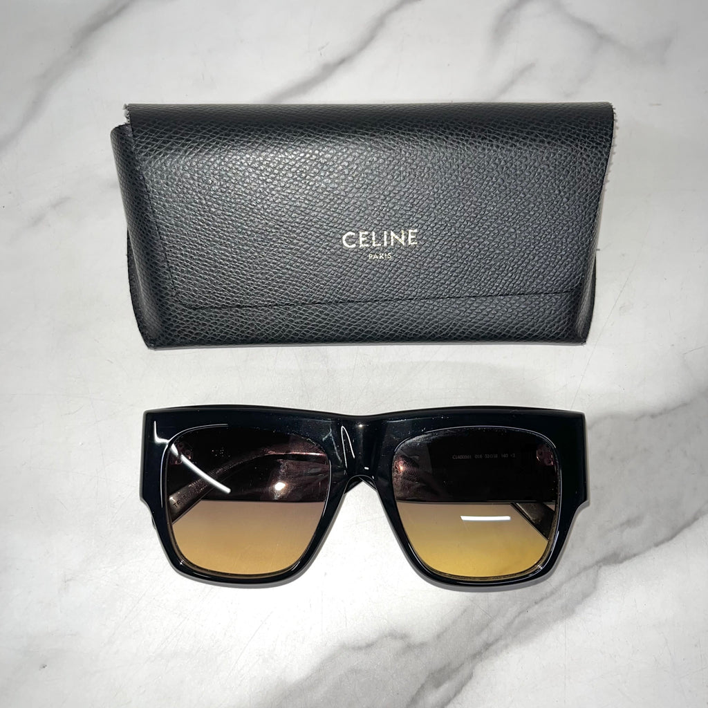 Celine Rectangle Black Sunglasses & Case - Sandy's Savvy Chic Resale Boutique